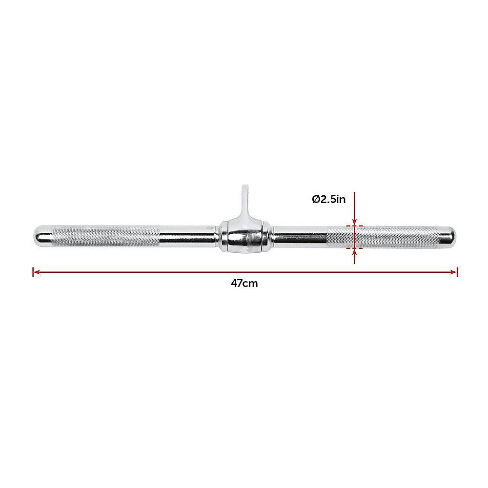 Gym Equipment & Accessories: Revolving Straight Bar  Gym Cable Attachment for Tricep, Bicep & Pulley Workouts