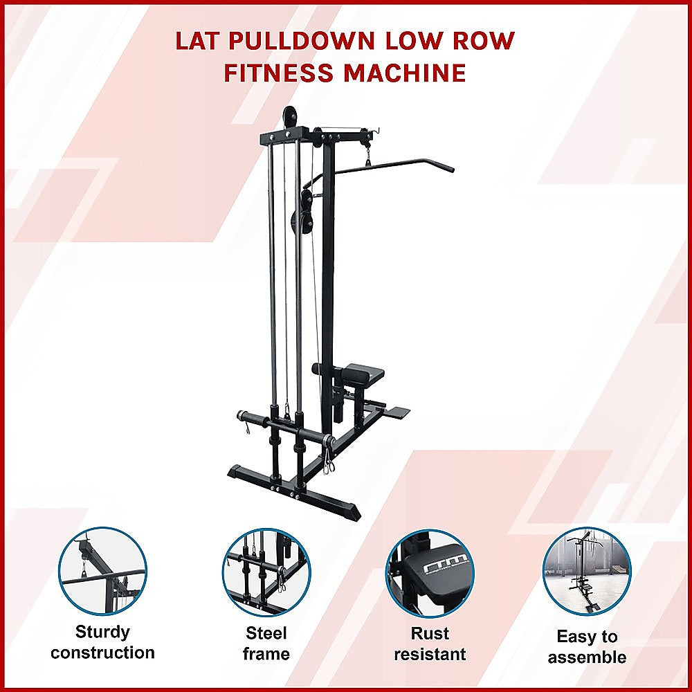 Gym Equipment & Accessories: Lat Pulldown Low Row Fitness Machine  Home Gym Strength Trainer