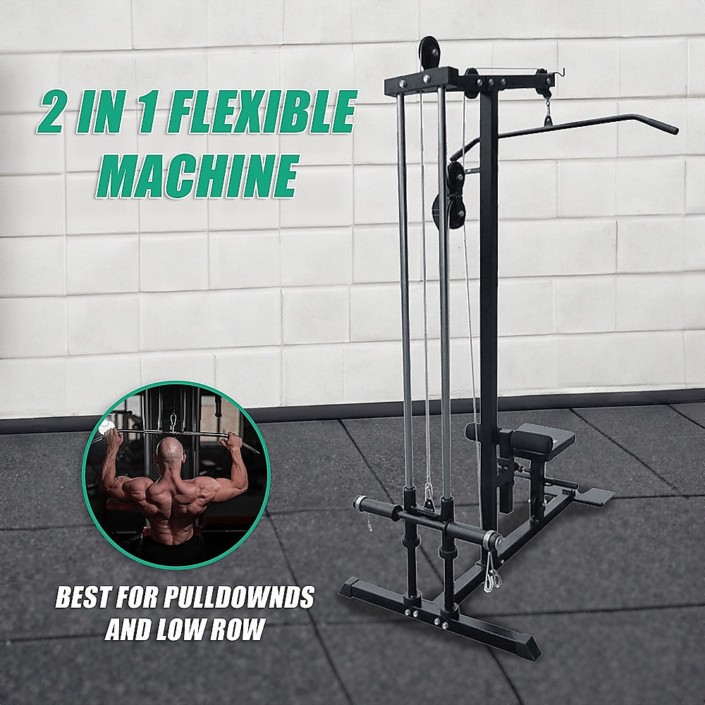 Gym Equipment & Accessories: Lat Pulldown Low Row Fitness Machine  Home Gym Strength Trainer