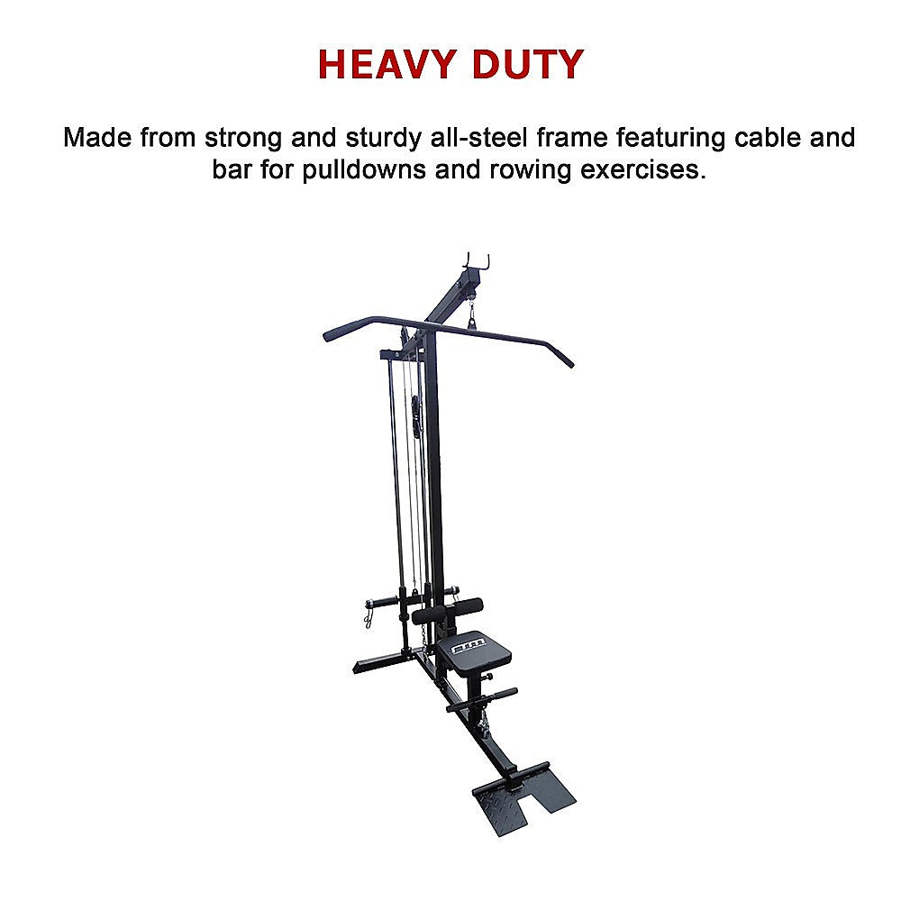 Gym Equipment & Accessories: Lat Pulldown Low Row Fitness Machine  Home Gym Strength Trainer