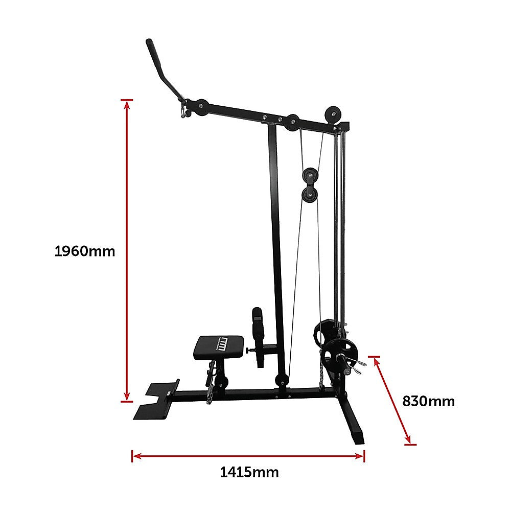 Gym Equipment & Accessories: Lat Pulldown Low Row Fitness Machine  Home Gym Strength Trainer
