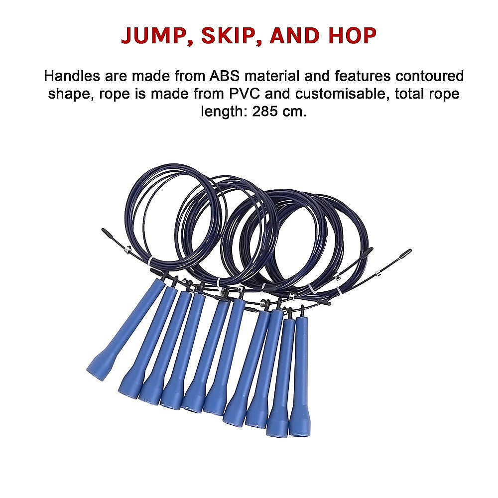Gym Equipment & Accessories: 5x CrossFit Speed Skipping Rope Wire  Adjustable Jump Ropes for Fitness & Boxing