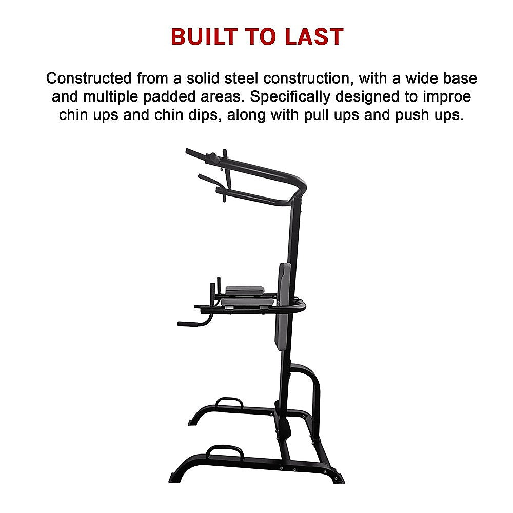 Gym Equipment & Accessories: Power Tower Chin Up Dip Pull Push Up Machine