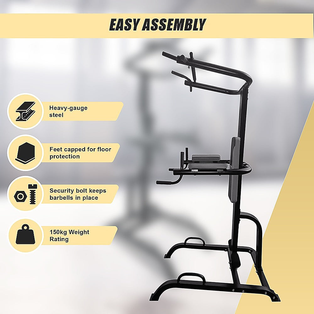 Gym Equipment & Accessories: Power Tower Chin Up Dip Pull Push Up Machine