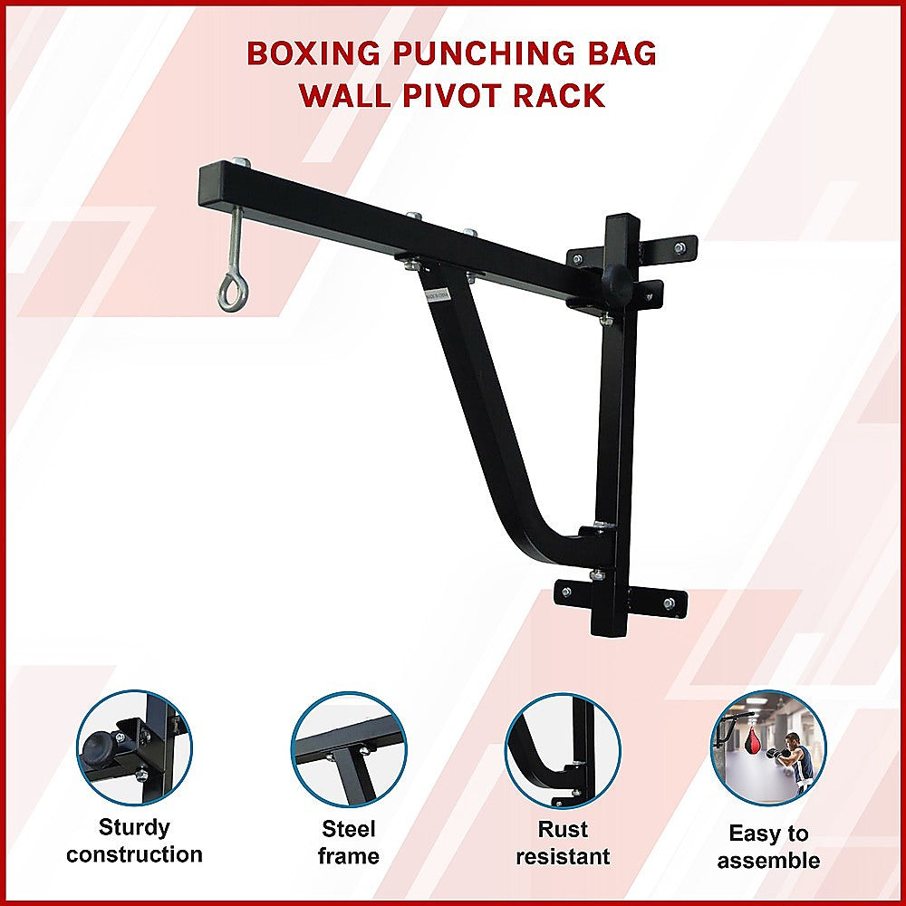 Boxing & Martial Arts: Boxing Punching Bag Wall Pivot Rack  Swivel Mount for Home Gym