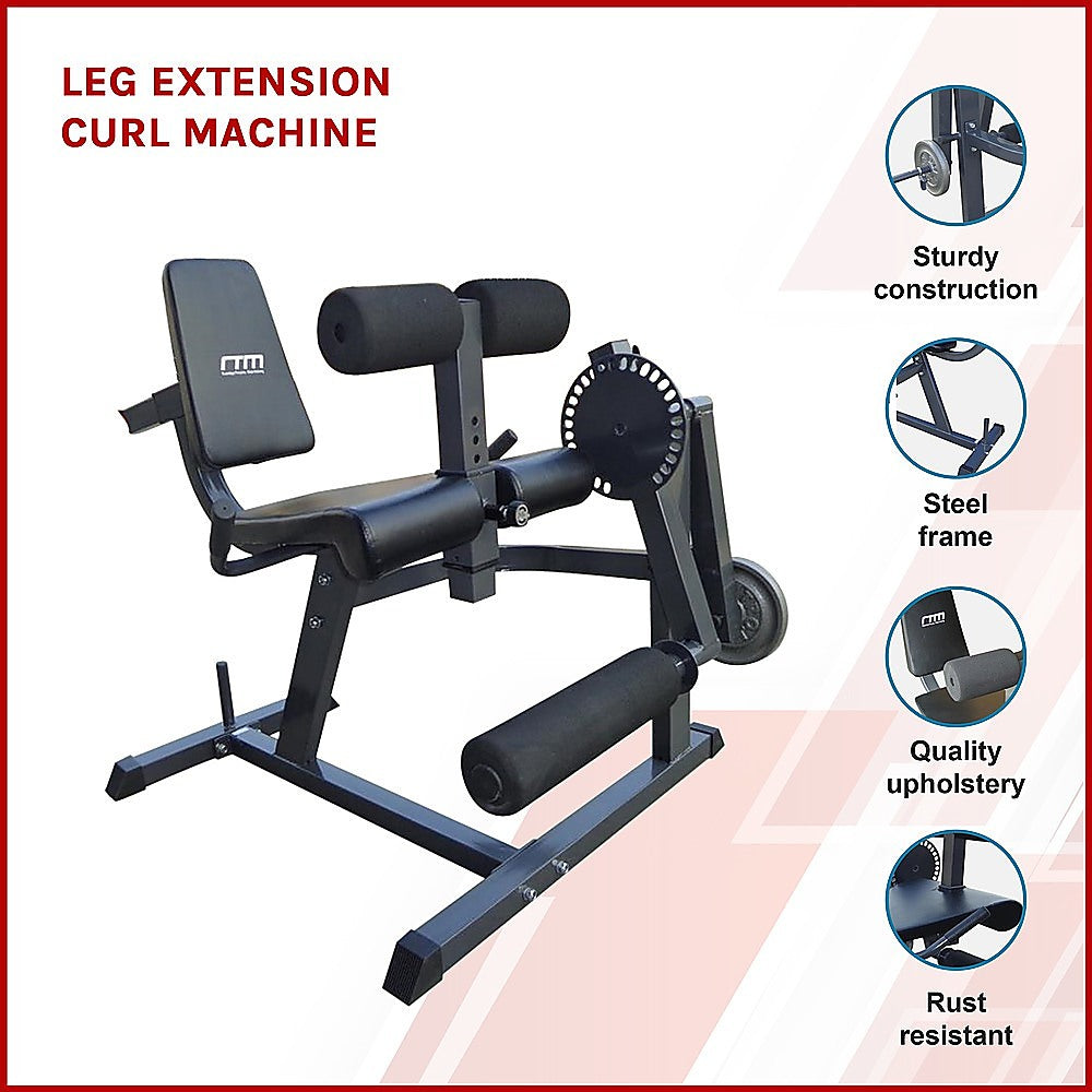 Gym Equipment & Accessories: Leg Extension Curl Machine  Adjustable Home Gym Quad & Hamstring Workout Bench