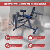 Gym Equipment & Accessories: Leg Extension Curl Machine  Adjustable Home Gym Quad & Hamstring Workout Bench