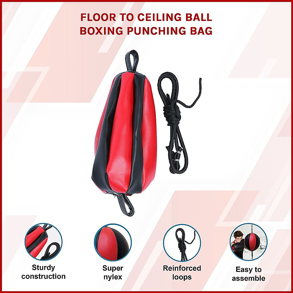Boxing & Martial Arts: Floor to Ceiling Ball Boxing Punching Bag  Speed Reaction Training Equipment
