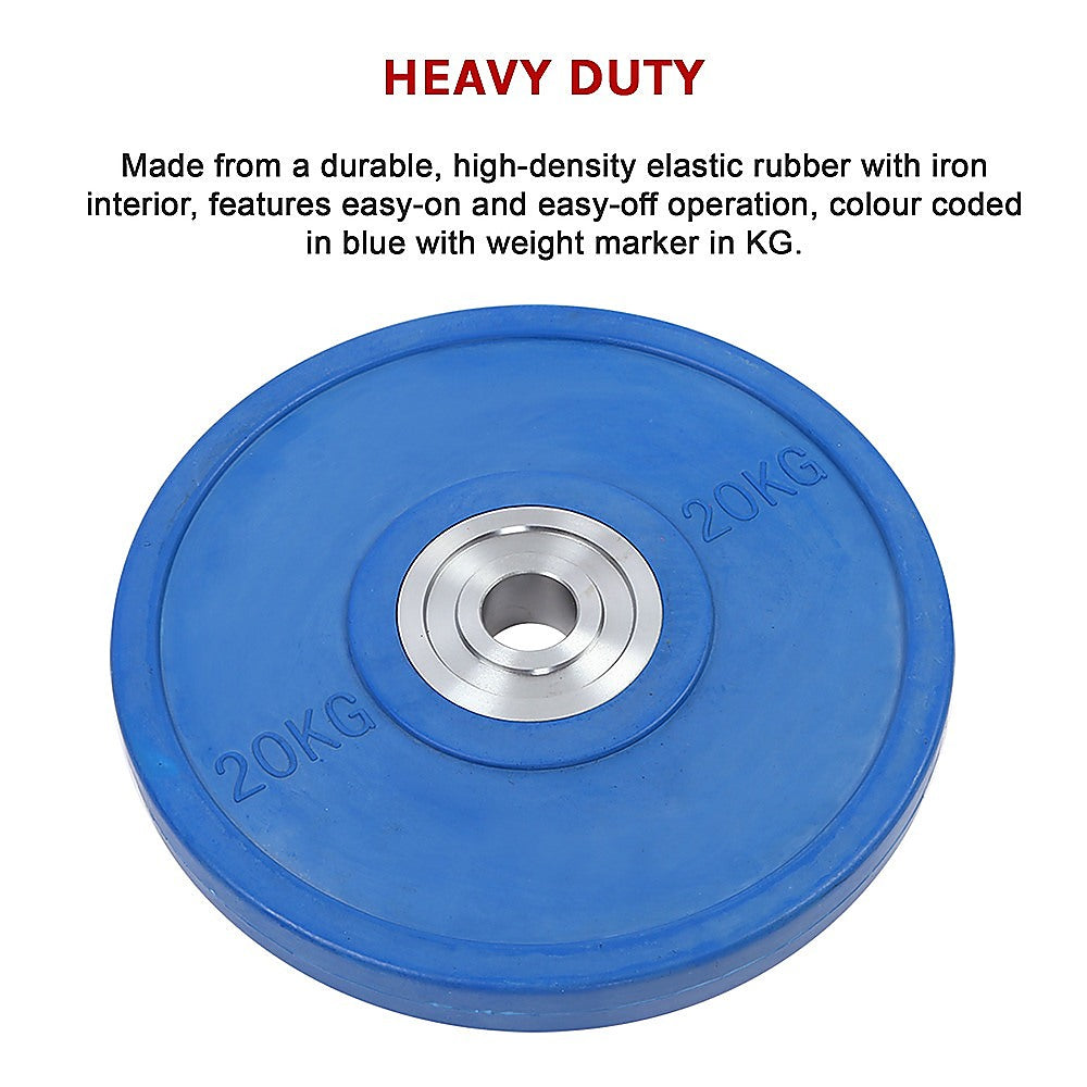 Weightlifting Machines & Racks: 20KG PRO Olympic Rubber Bumper Weight Plate