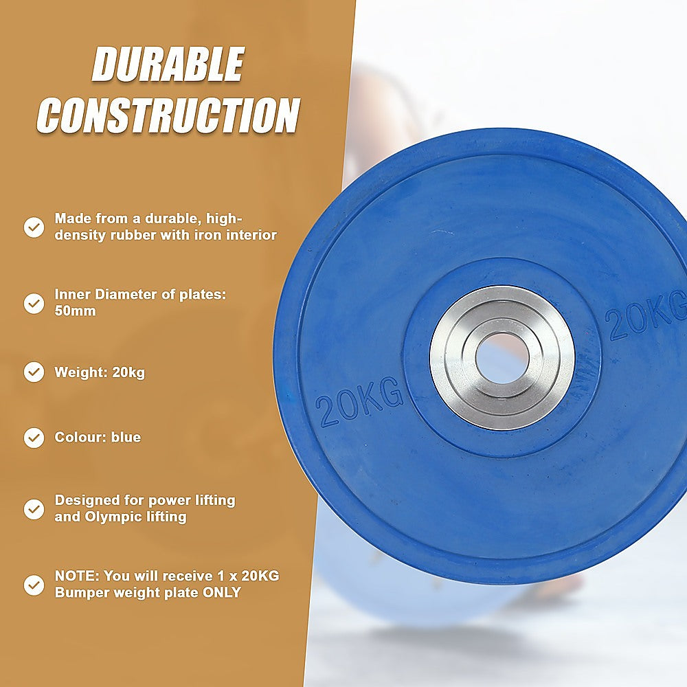 Weightlifting Machines & Racks: 20KG PRO Olympic Rubber Bumper Weight Plate