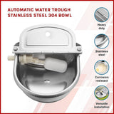 Pet Grooming Supplies: Automatic Water Trough Stainless Steel 304 Bowl