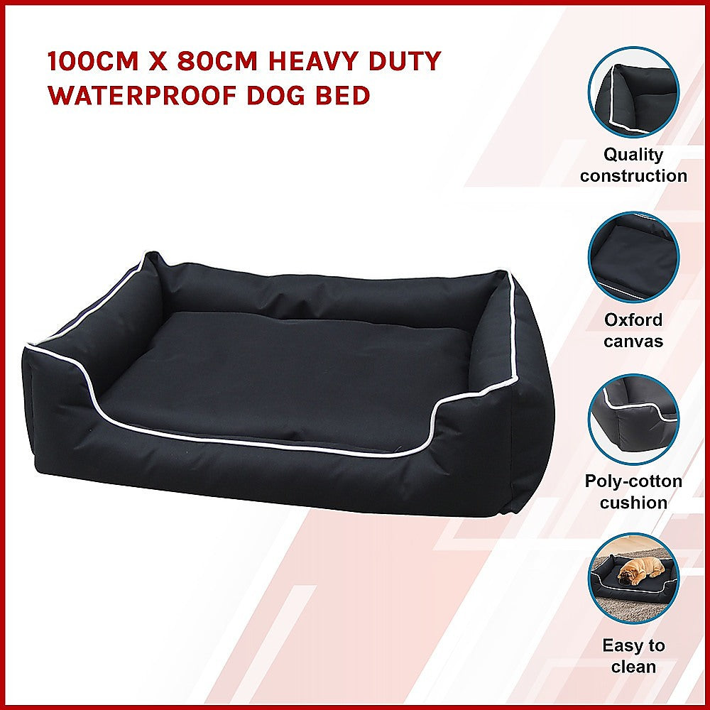 Dog Beds: 100cm x 80cm Heavy Duty Waterproof Dog Bed