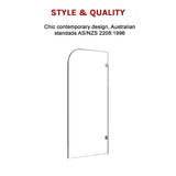 700 x 1450mm Frameless Bath Panel 10mm Glass Shower Screen By Della Francesca