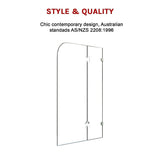 1200 x 1450mm Frameless Bath Panel 10mm Glass Shower Screen By Della Francesca