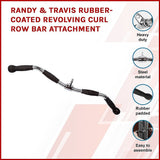 Gym Equipment & Accessories: Randy & Travis Rubber-Coated Revolving Curl Row Bar Attachment for Gyms