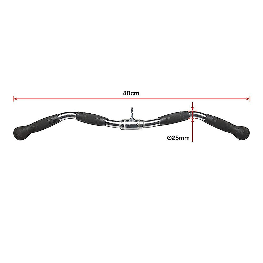 Gym Equipment & Accessories: Randy & Travis Rubber-Coated Revolving Curl Row Bar Attachment for Gyms