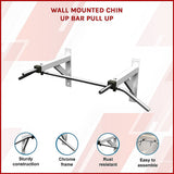 Gym Equipment & Accessories: Wall Mounted Chin Up Pull Up Bar  Heavy Duty Home Gym Strength Training