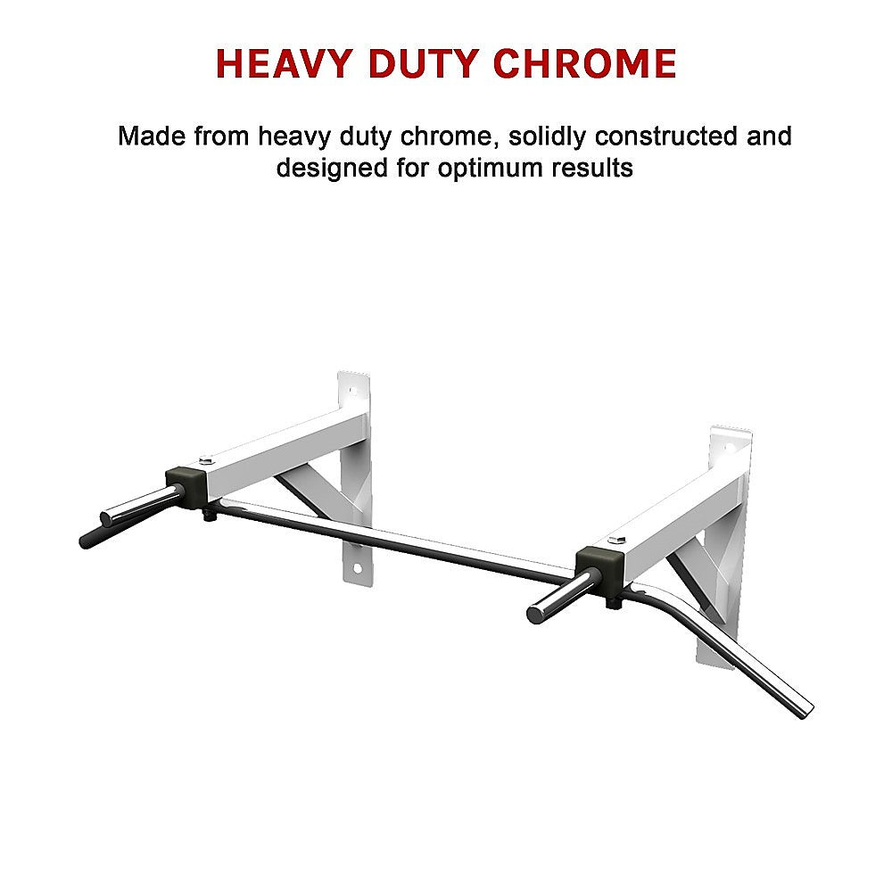 Gym Equipment & Accessories: Wall Mounted Chin Up Pull Up Bar  Heavy Duty Home Gym Strength Training
