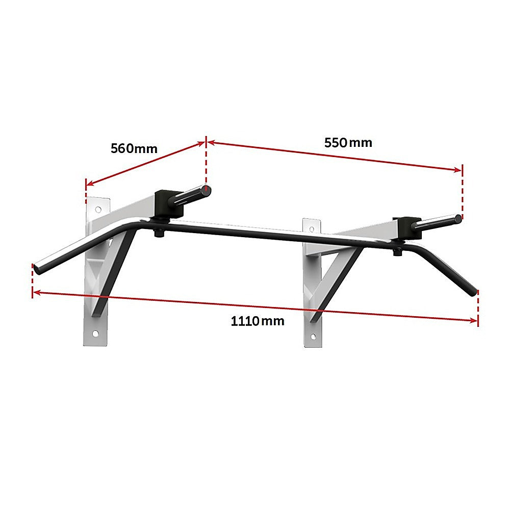 Gym Equipment & Accessories: Wall Mounted Chin Up Pull Up Bar  Heavy Duty Home Gym Strength Training