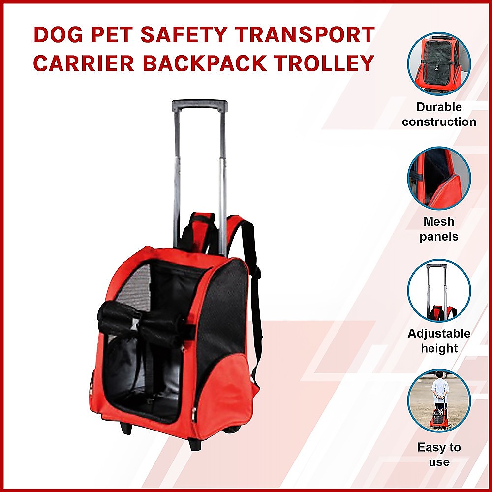 Dog Carriers & Crates: Dog Pet Safety Transport Carrier Backpack Trolley