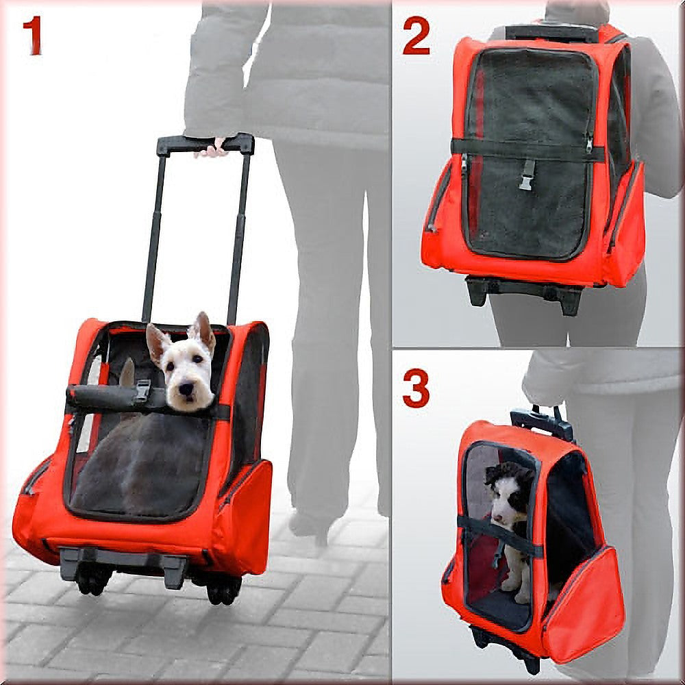 Dog Carriers & Crates: Dog Pet Safety Transport Carrier Backpack Trolley