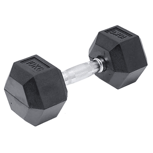 10KG Commercial Rubber Hex Dumbbell Gym Weight