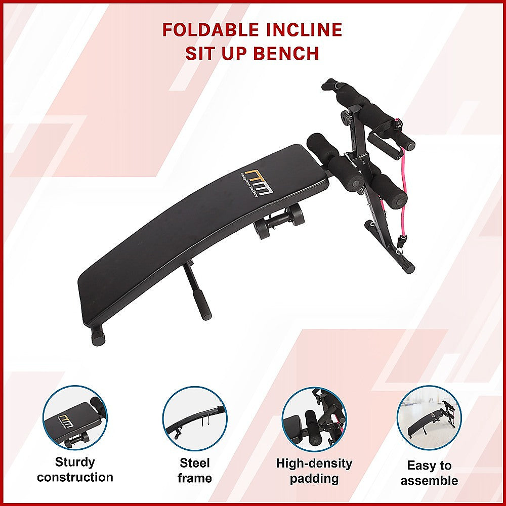 Gym Equipment & Accessories: Foldable Incline Sit Up Bench