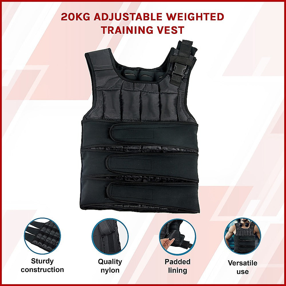 Weightlifting Machines & Racks: 20Kg Adjustable Weighted Training Vest