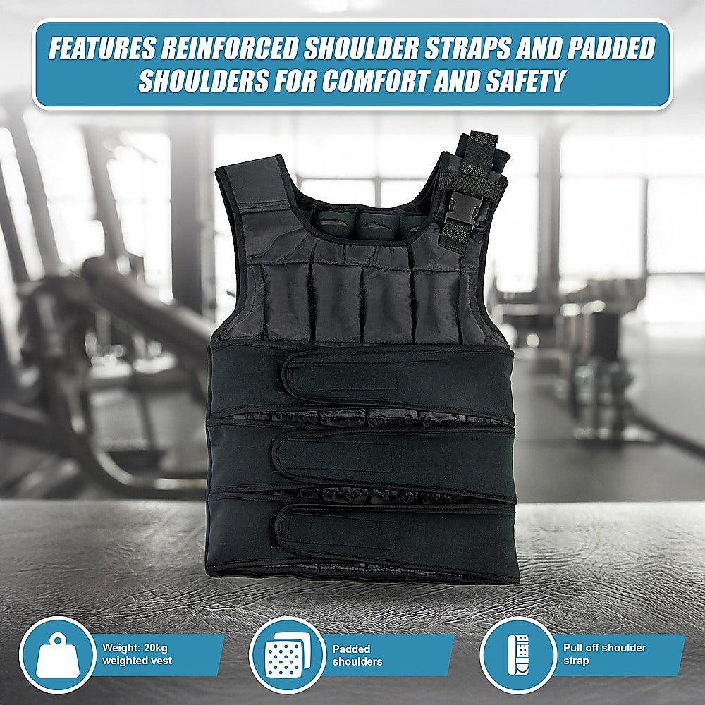Weightlifting Machines & Racks: 20Kg Adjustable Weighted Training Vest