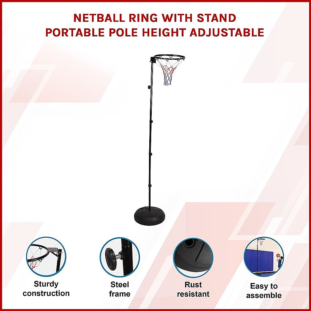 Netball & Netball Accessories: Netball Ring with Stand Portable Pole Height Adjustable