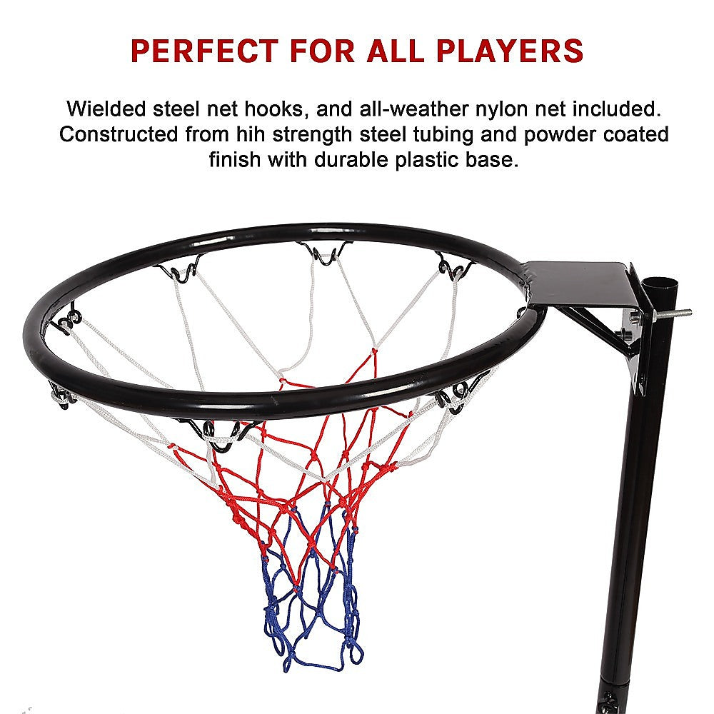 Netball & Netball Accessories: Netball Ring with Stand Portable Pole Height Adjustable