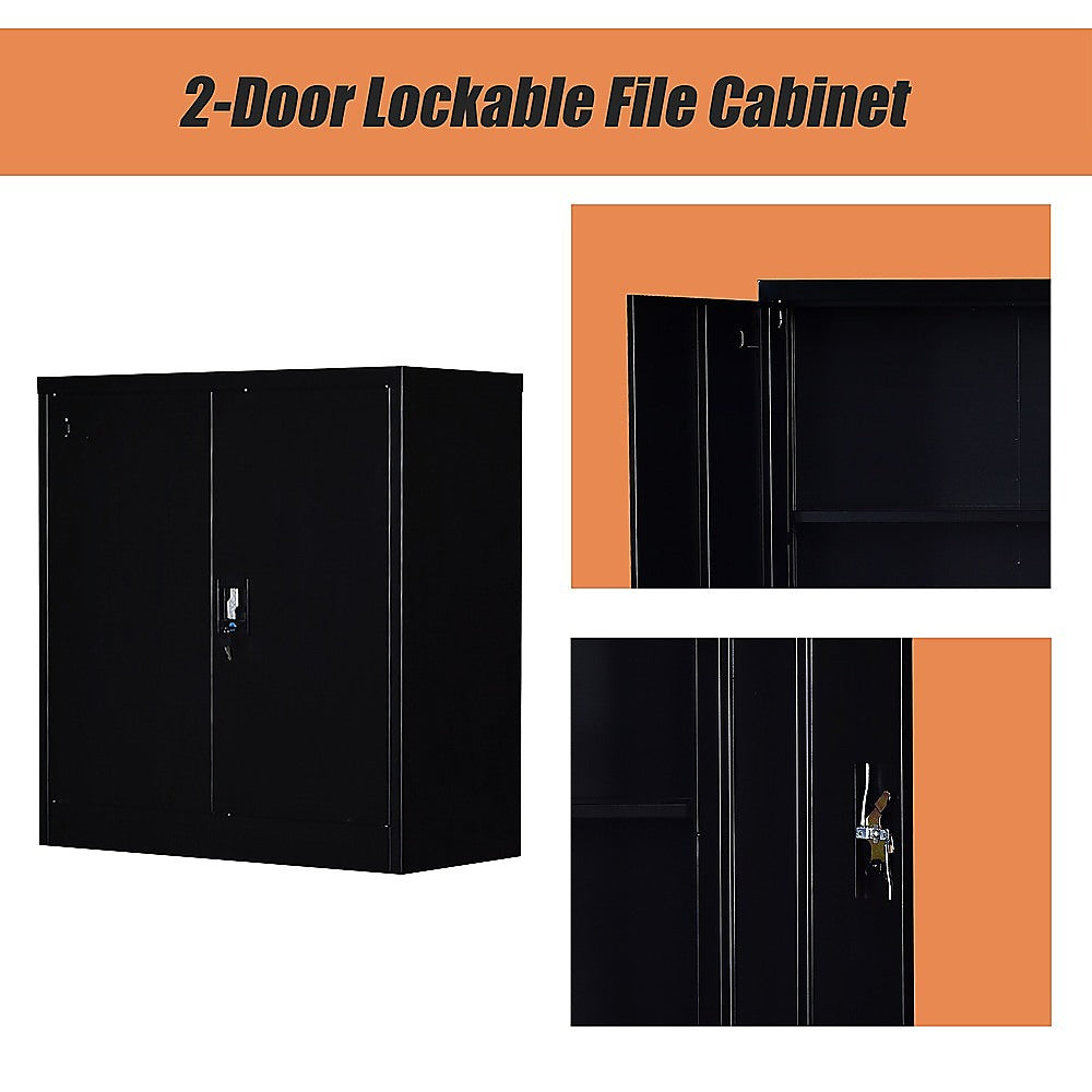 Storage Cabinets: Two-Door Shelf Office Gym Filing Storage Locker Cabinet Safe