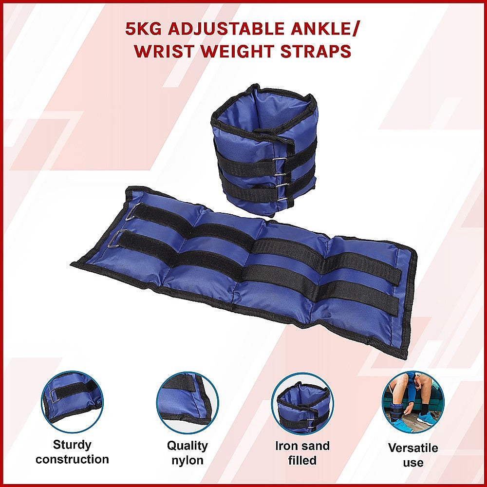 Weightlifting Machines & Racks: 5kg Adjustable Ankle/Wrist Weight Straps