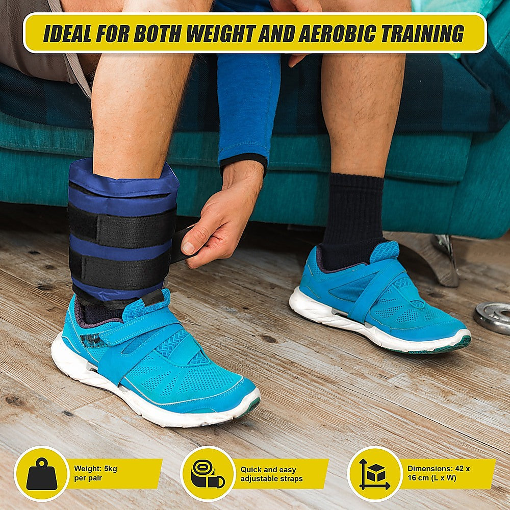 Weightlifting Machines & Racks: 5kg Adjustable Ankle/Wrist Weight Straps