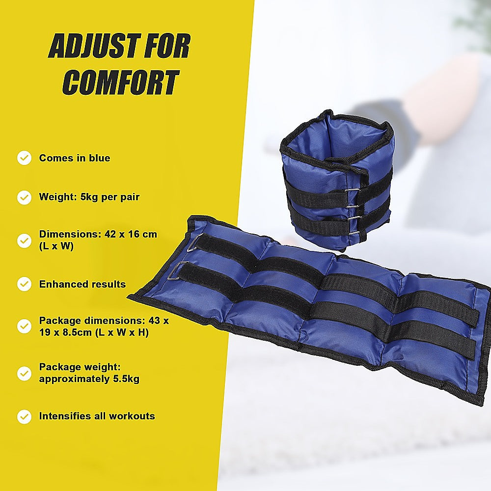 Weightlifting Machines & Racks: 5kg Adjustable Ankle/Wrist Weight Straps