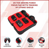 2 x Thai Boxing Punch Focus Pad Mitts Training Hit Strike Shield