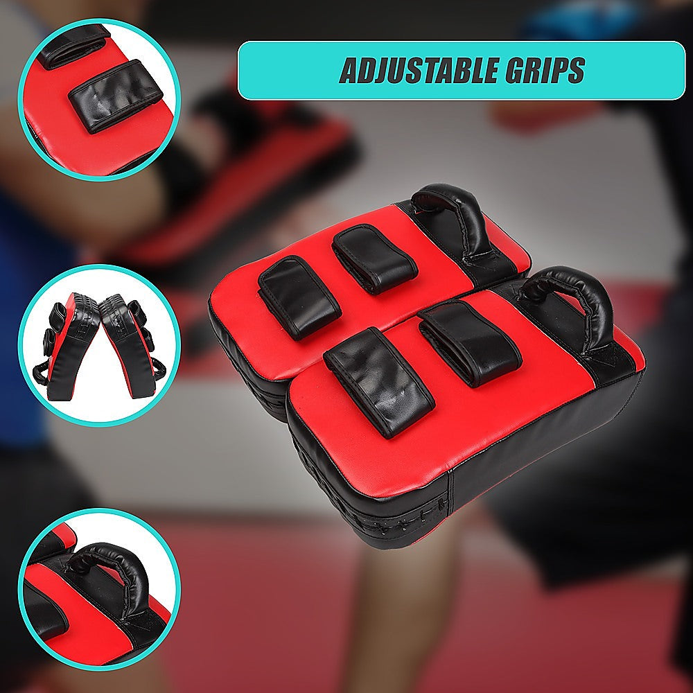 2 x Thai Boxing Punch Focus Pad Mitts Training Strike Shields Set