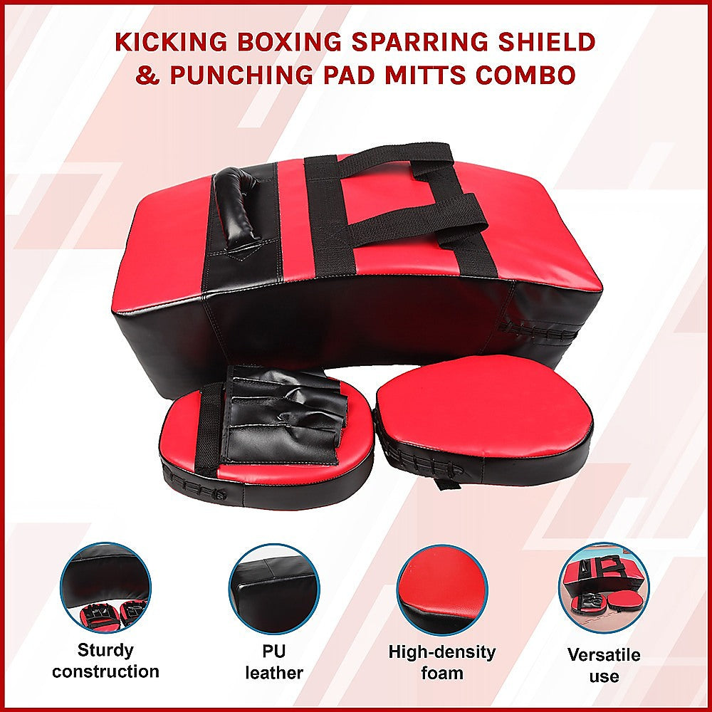 Boxing & Martial Arts: Kickboxing Shield & Punching Pad Combo  Sparring Training Strike Set