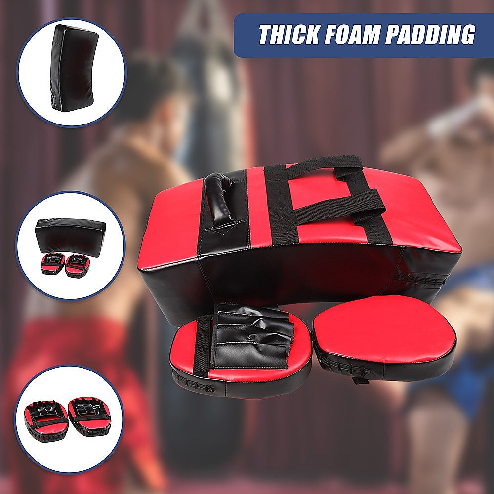 Boxing & Martial Arts: Kickboxing Shield & Punching Pad Combo  Sparring Training Strike Set