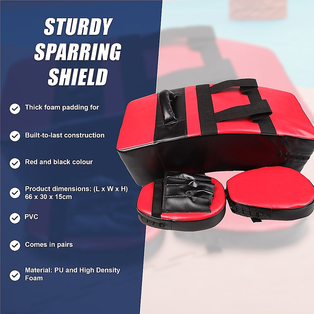 Boxing & Martial Arts: Kickboxing Shield & Punching Pad Combo  Sparring Training Strike Set