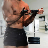 Gym Equipment & Accessories: Forearm Wrist Grip Strength Roller Exercise Bar Home Gym Training