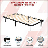 Beds & Bed Frames: Single Metal Bed Frame - Bedroom Furniture