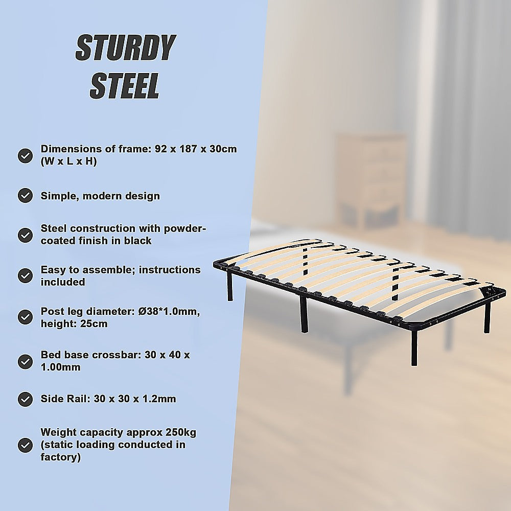 Beds & Bed Frames: Single Metal Bed Frame - Bedroom Furniture