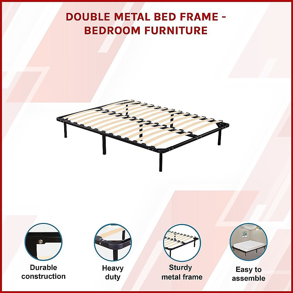 Beds & Bed Frames: Double Metal Bed Frame - Bedroom Furniture