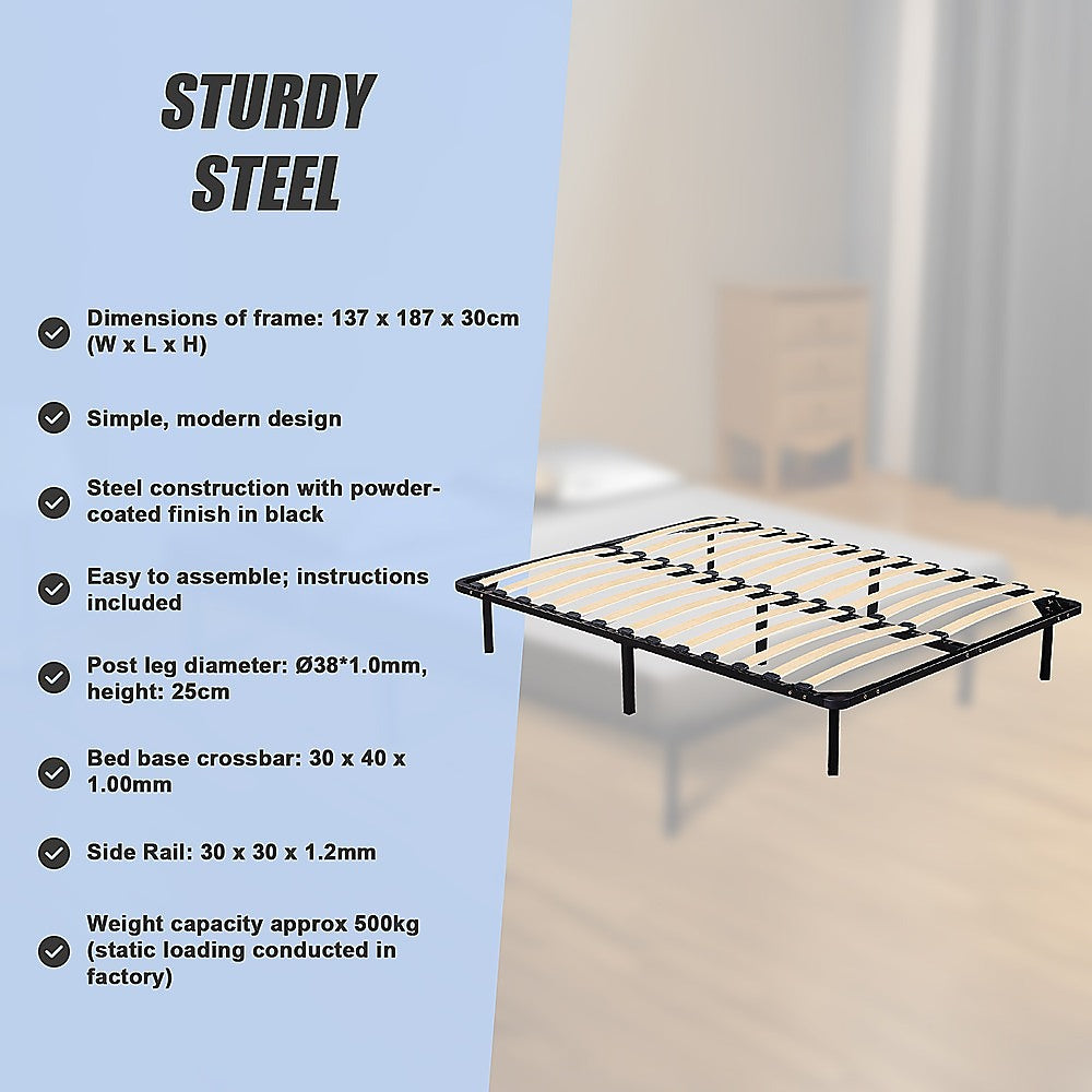 Beds & Bed Frames: Double Metal Bed Frame - Bedroom Furniture