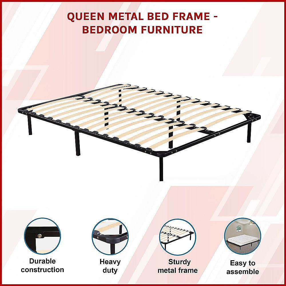Beds & Bed Frames: Queen Metal Bed Frame - Bedroom Furniture