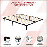 Beds & Bed Frames: Queen Metal Bed Frame - Bedroom Furniture