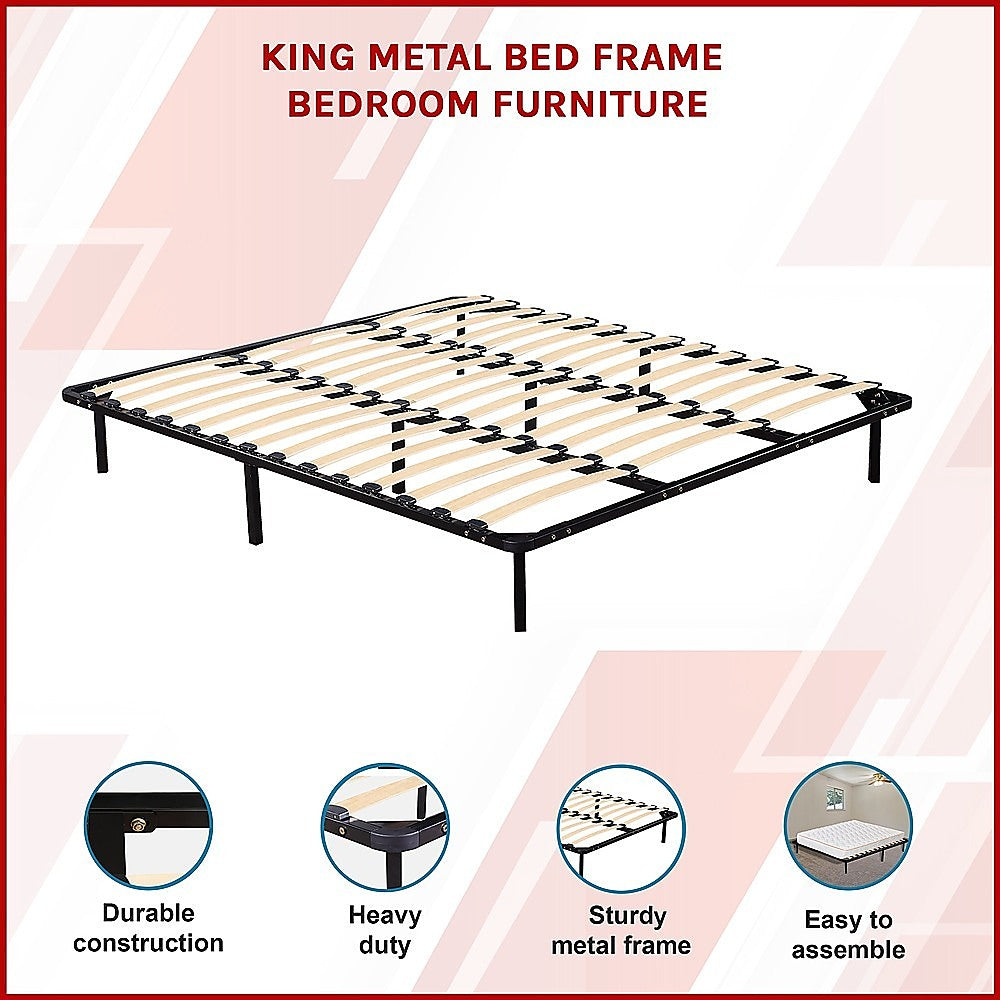 Beds & Bed Frames: King Metal Bed Frame - Bedroom Furniture