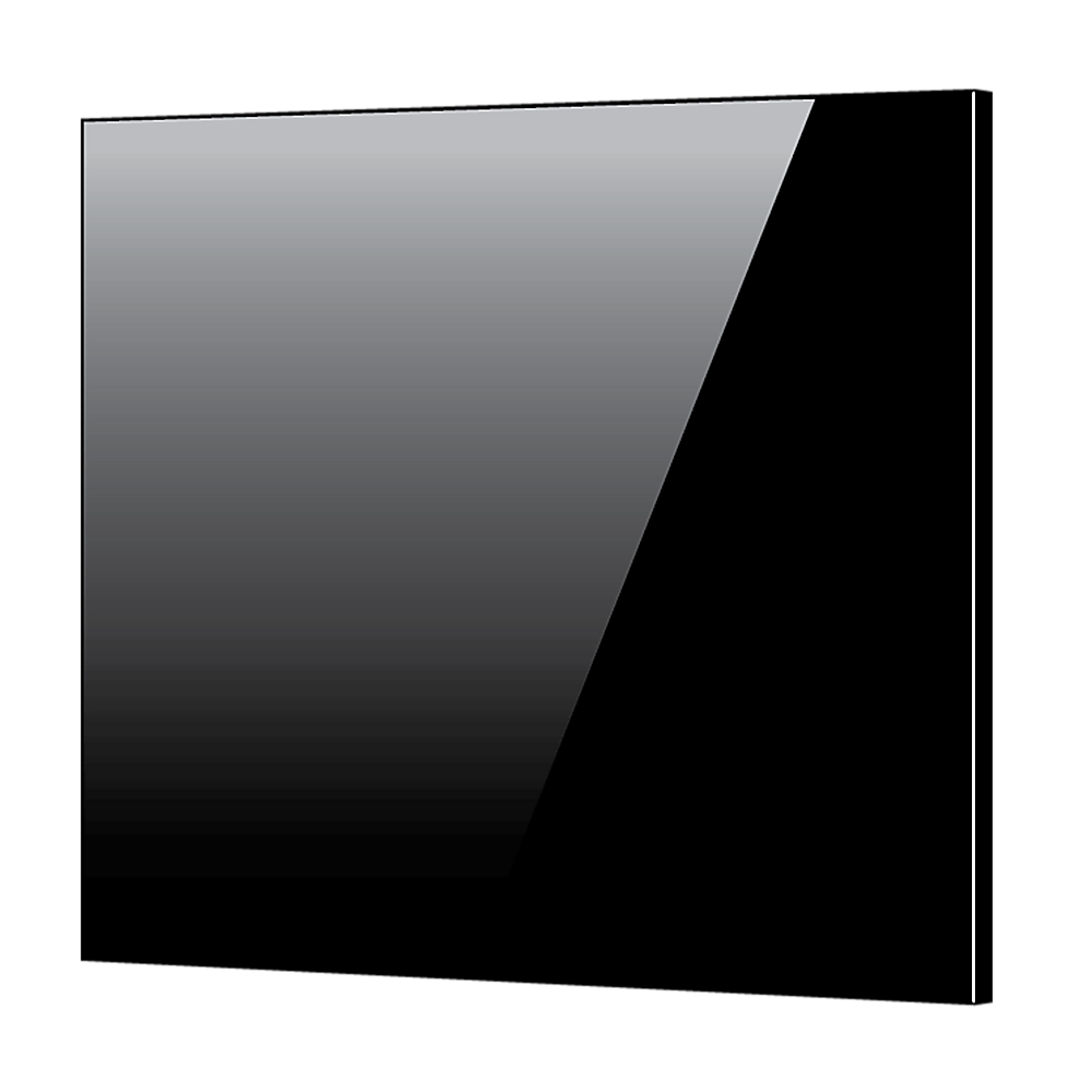 Building Materials: Toughened 90cm x 75cm Black Glass Kitchen Splashback
