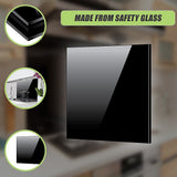 Building Materials: Toughened 90cm x 75cm Black Glass Kitchen Splashback